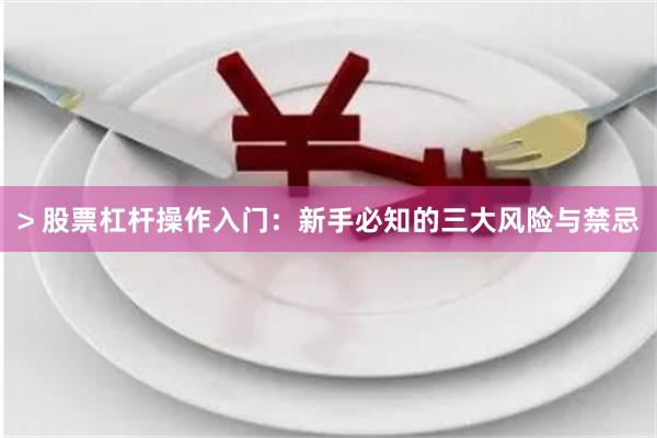 > 股票杠杆操作入门：新手必知的三大风险与禁忌